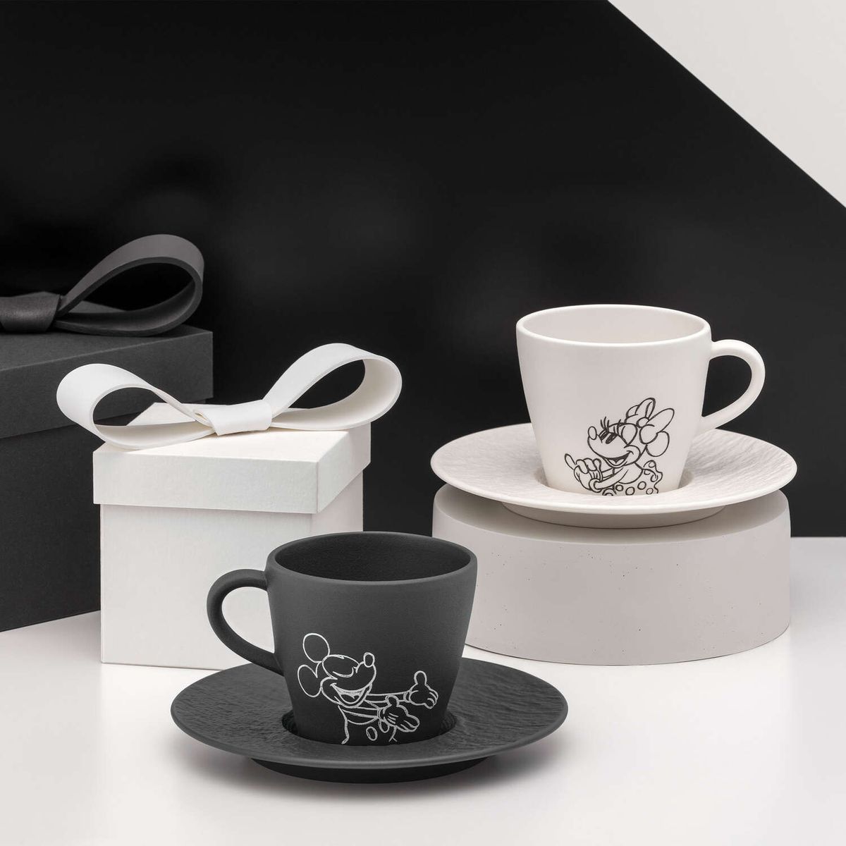 Villeroy & Boch Manufacture Rock Mikke Mus Kaffekopp med skål 2-pk