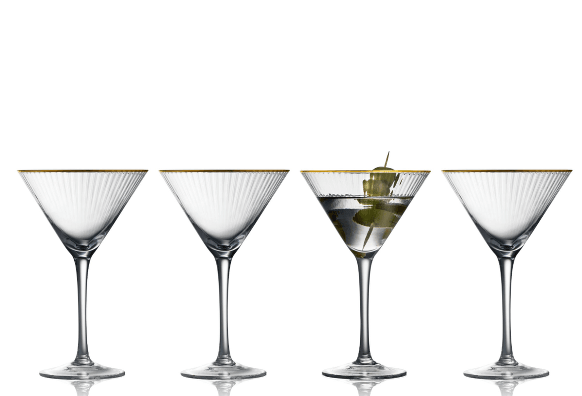 Lyngby Glass Palermo Gold Martiniglass 4 stk