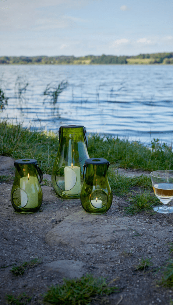 Holmegaard Design with Light Lanterne Olivengrønn H16,5 cm