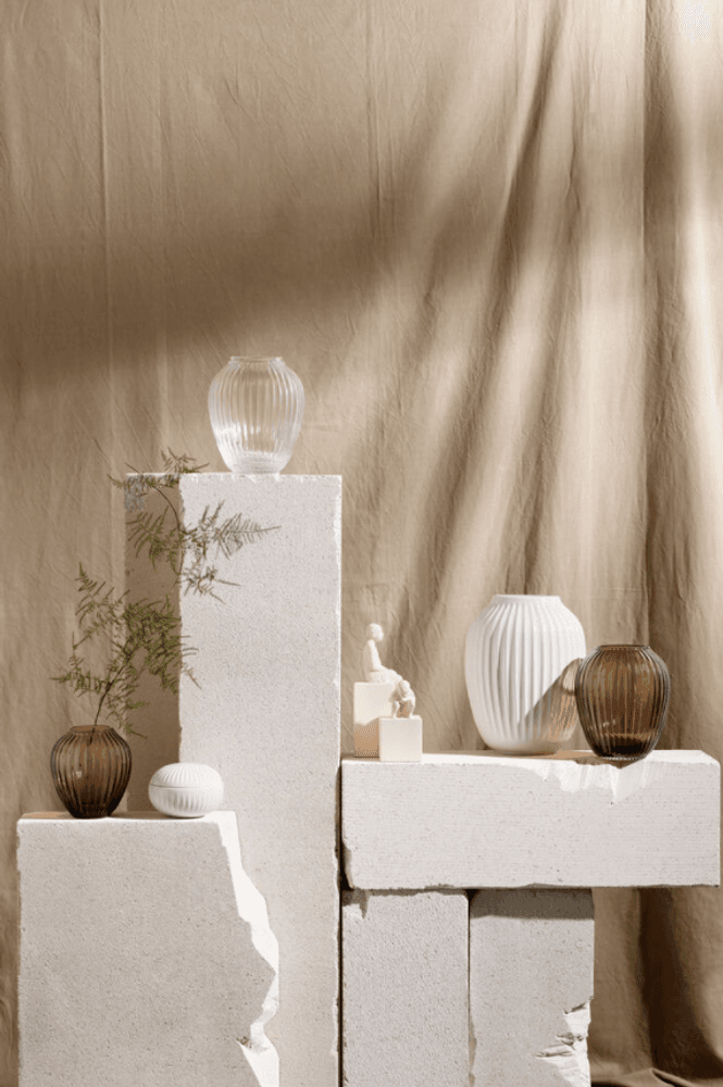 Kähler Hammershøi Vase Glass Valnøtt 14 cm