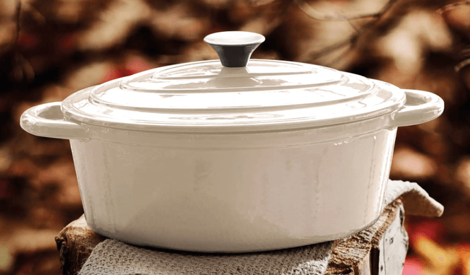 Hovedbilde Barbary & Oak Oval Støpejernsgryte Kremhvit 3 l