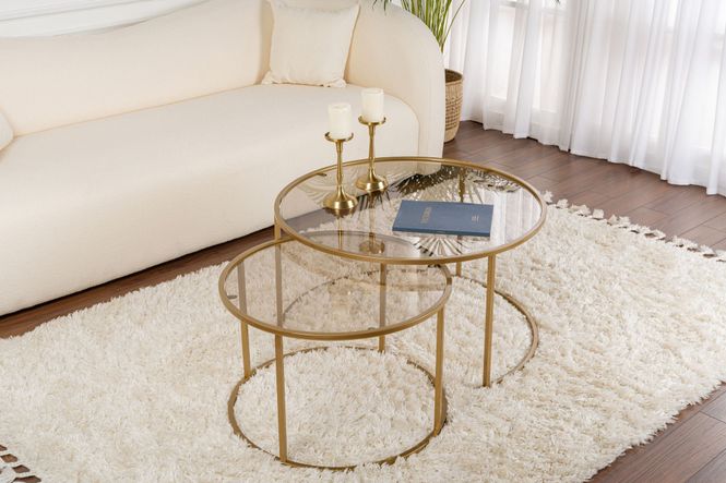 Hovedbilde Nordure Aurum sofabordsett – 80 / 60 / gull / ...