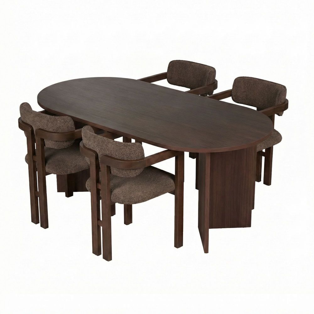 Nordure Meridia 4 spisegruppe – Milano Walnut/Dark Walnut/brun