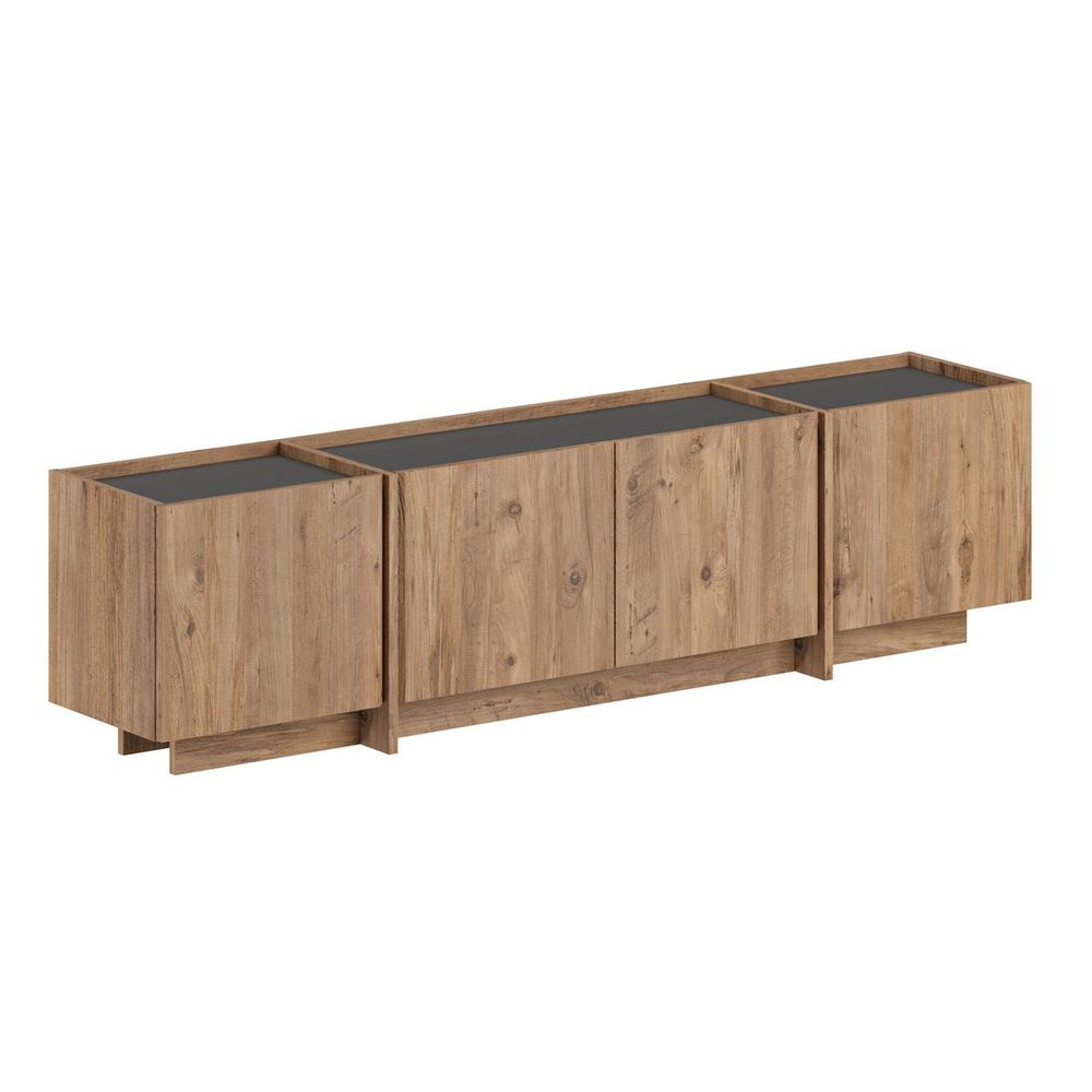 Nordure Lowen TV-benk – Atlantic Pine/antrasitt