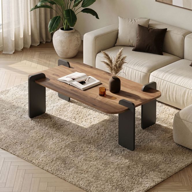 Hovedbilde Nordure Renard sofabord – Atlantic Pine/antrasitt