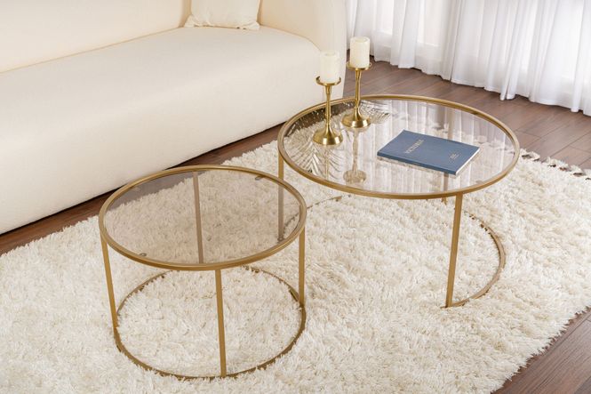 Hovedbilde Nordure Aurum sofabordsett – 80 / 60 / gull / ...