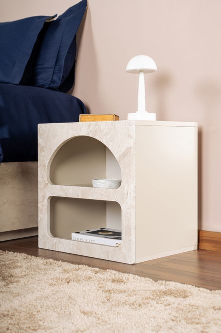 Hovedbilde Nordure Lorin nattbord – Travertine / Traverten ...
