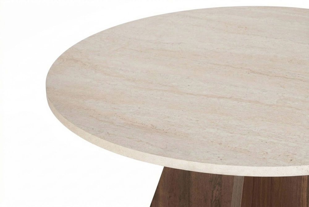 Nordure Virella spisebord – Travertine/Venezia Walnut