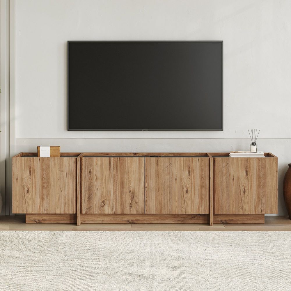 Nordure Lowen TV-benk – Atlantic Pine/antrasitt