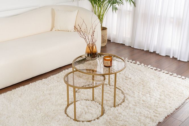 Hovedbilde Nordure Aurum sofabordsett – 60 / 42 / gull / ...