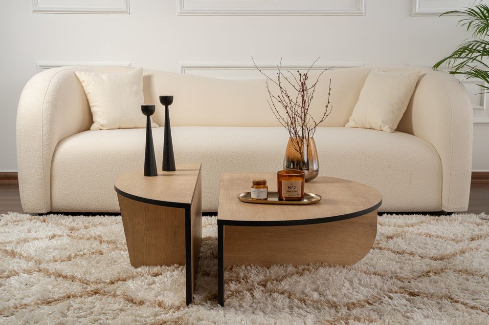 Nordure Orion sofabord – Honey Oak / svart