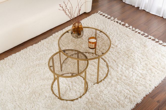 Hovedbilde Nordure Aurum sofabordsett – 60 / 42 / gull / ...