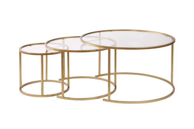 Hovedbilde Nordure Aurum sofabordsett – 80 / 60 / 42 / gull ...