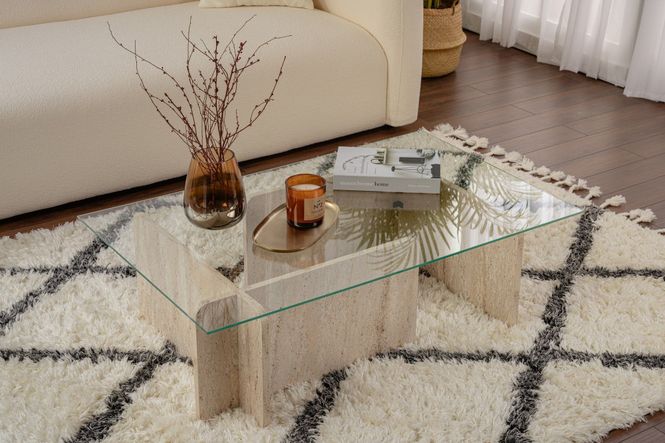 Hovedbilde Nordure Flavio sofabord – Travertine
