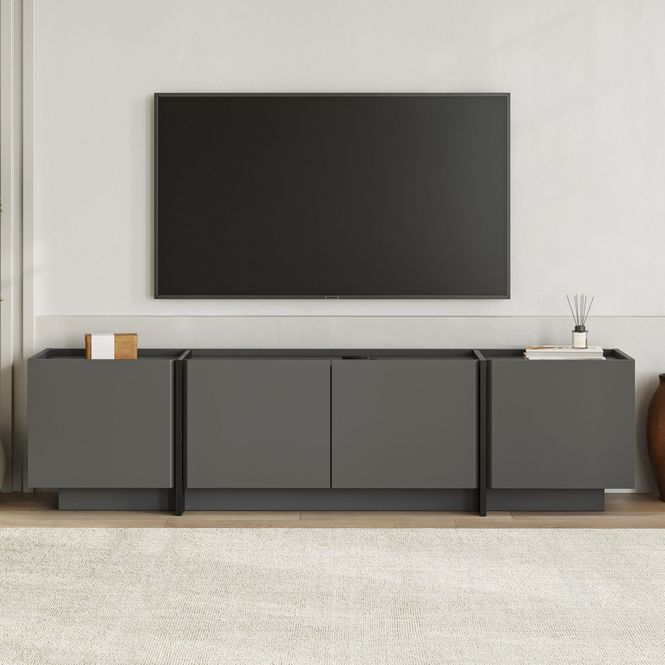 Hovedbilde Nordure Lowen TV-benk – antrasitt/svart