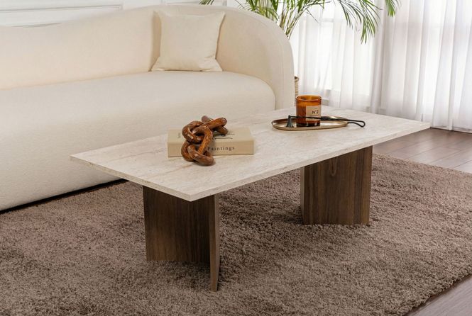 Hovedbilde Nordure Sabin sofabord – Travertine / Venezia ...