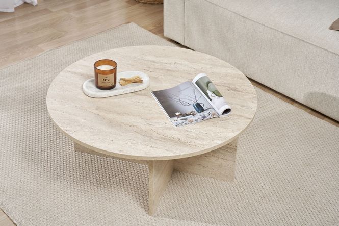 Hovedbilde Nordure Soleil sofabord – Travertine