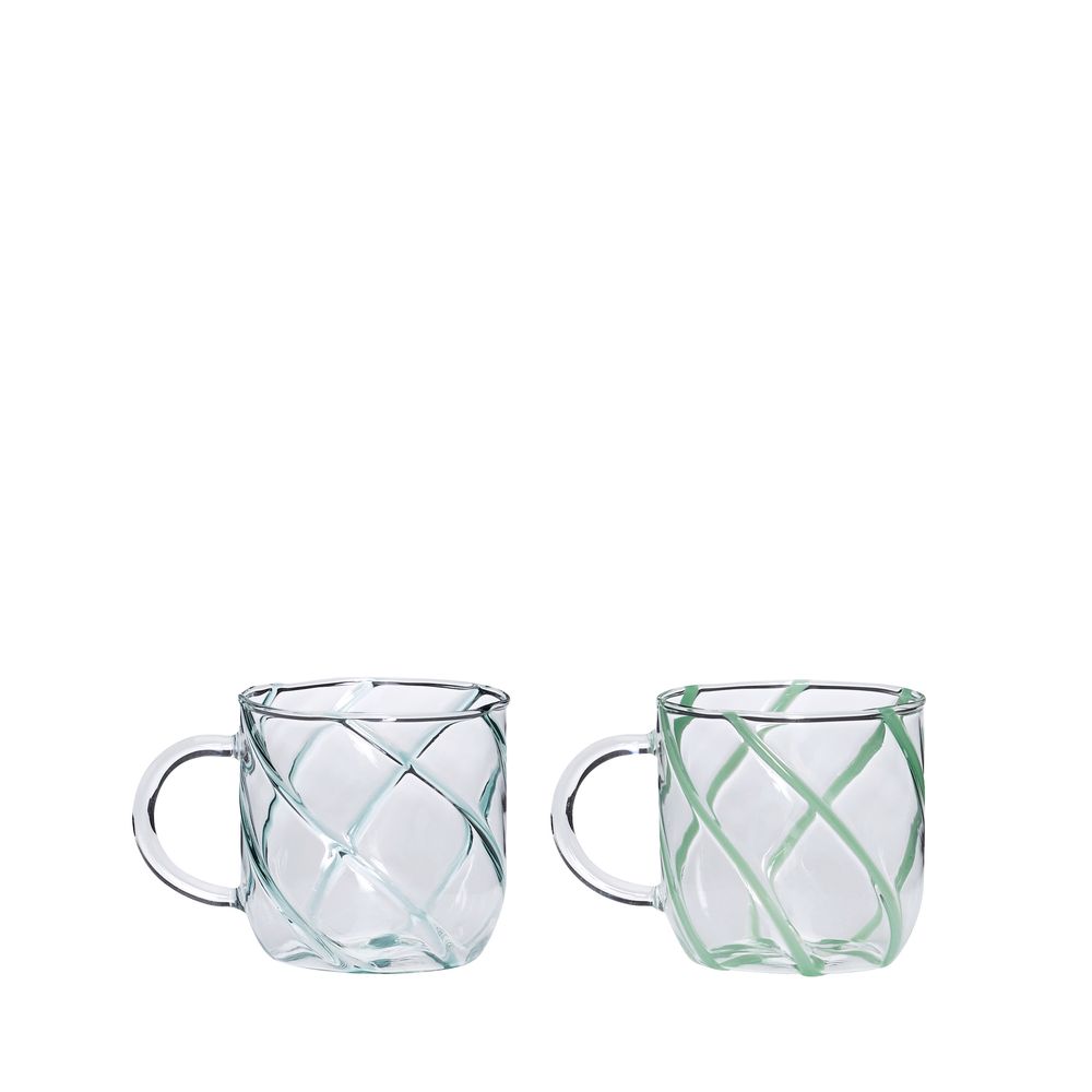 Hübsch Kiosk glasskrus 9x13x10 cm – grønn, 2 stk.
