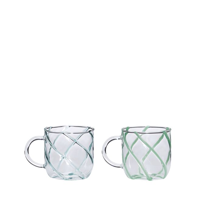 Hovedbilde Hübsch Kiosk glasskrus 9x13x10 cm – grønn, 2 stk.
