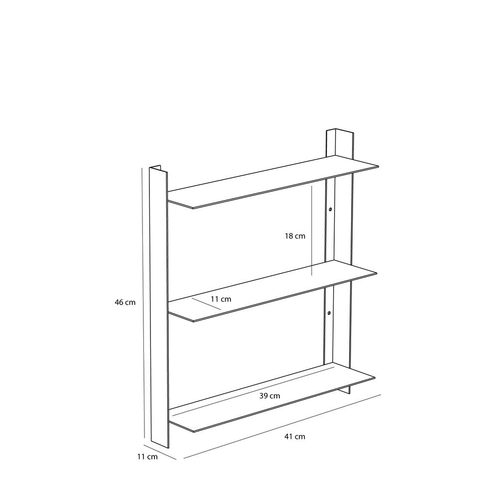 Hübsch Acier reol 41x11x46 cm – børstet stål