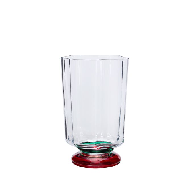 Hovedbilde Hübsch Verre Vase 19x17x28 cm – klar/grønn/rød