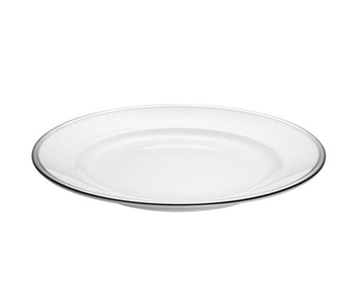 Pillivuyt Bistro tallerken hvit/sølv - 21 cm