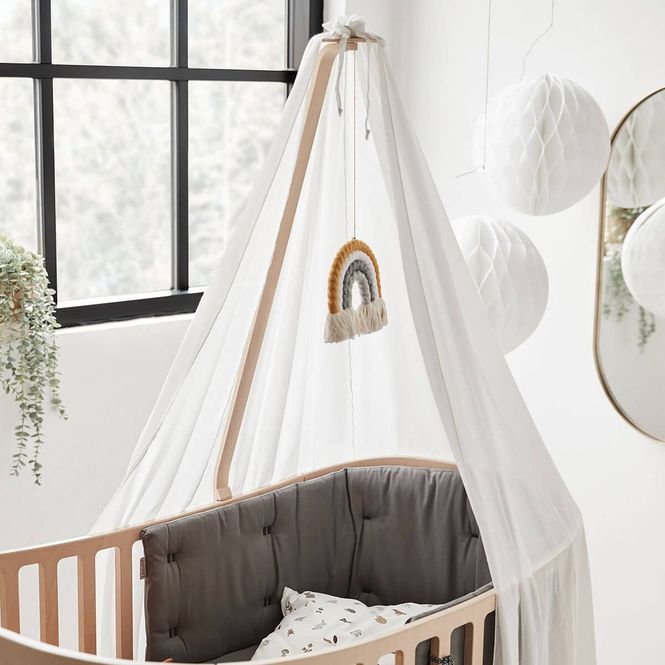 Hovedbilde Leander Classic Kantbeskyttelse til Babyseng grå