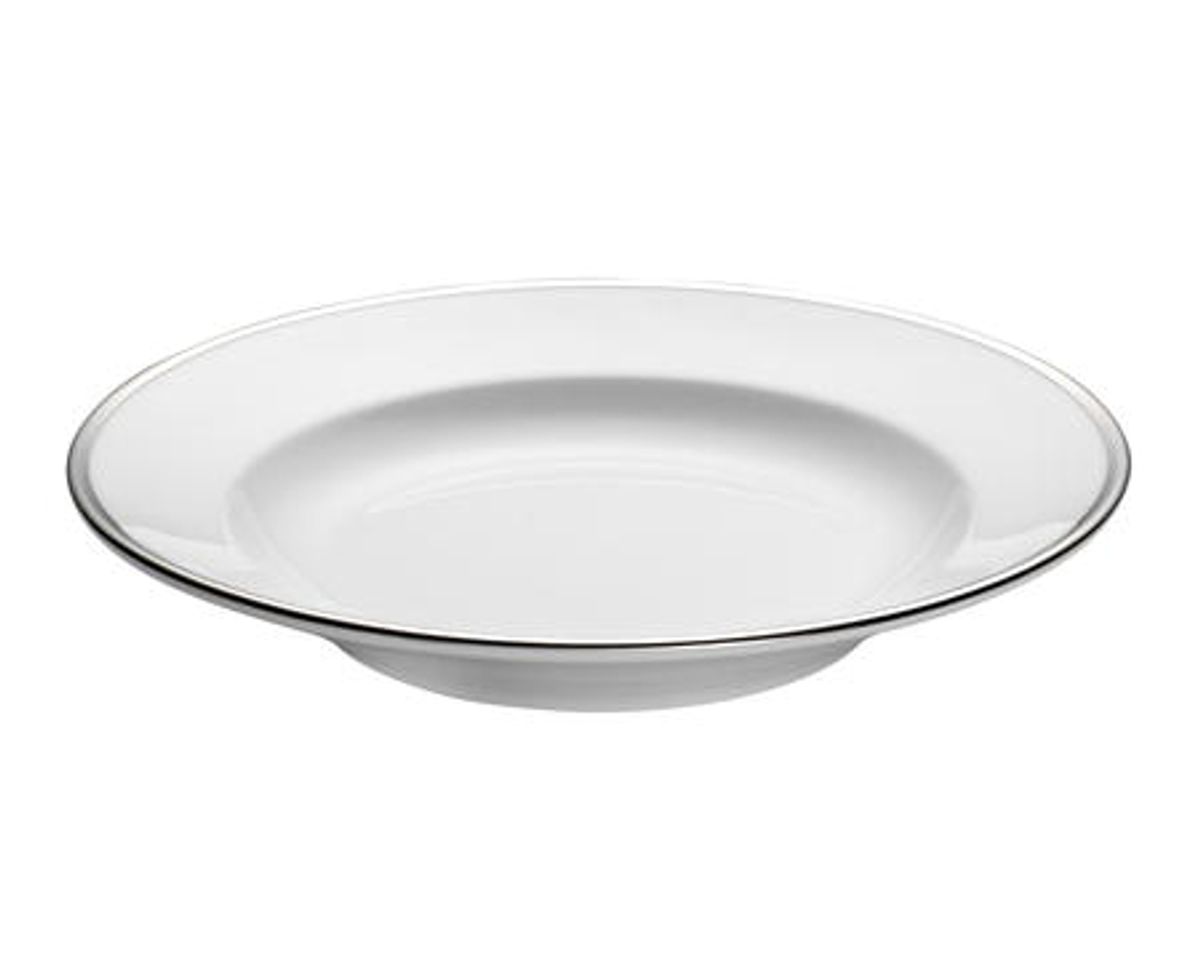 Pillivuyt Bistro tallerken dyp hvit/sølv - 23 cm