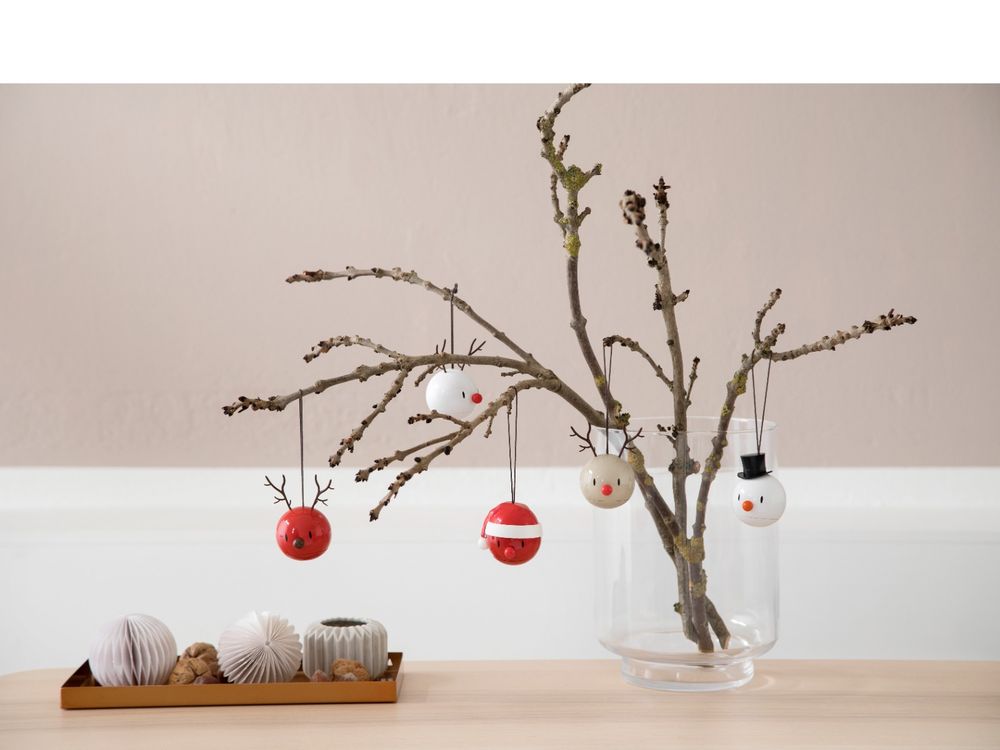 Hoptimist Santa Julekule Rød 2 stk