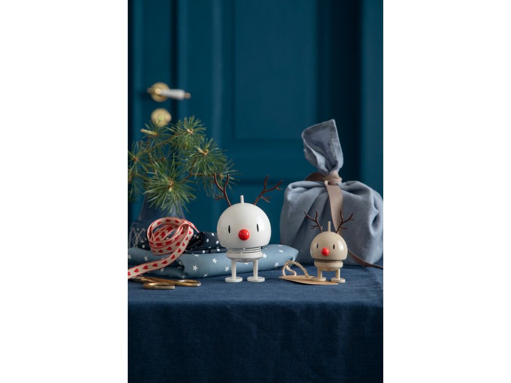 Hoptimist Reinsdyr Hvit 14 cm
