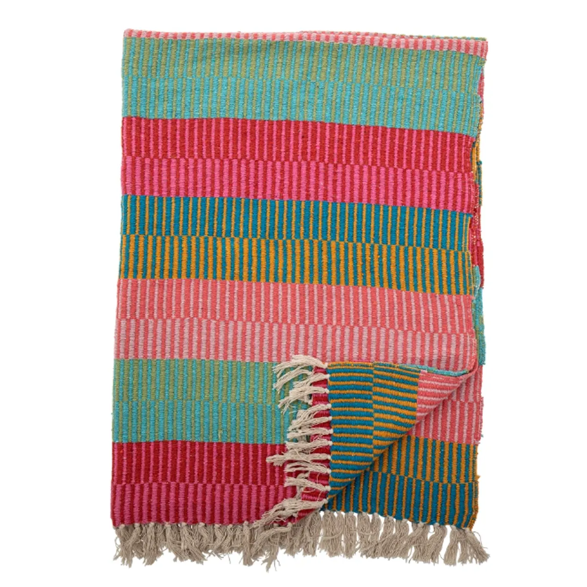 Bloomingville Isnel Pledd Rosa/Turkis 130x160 cm