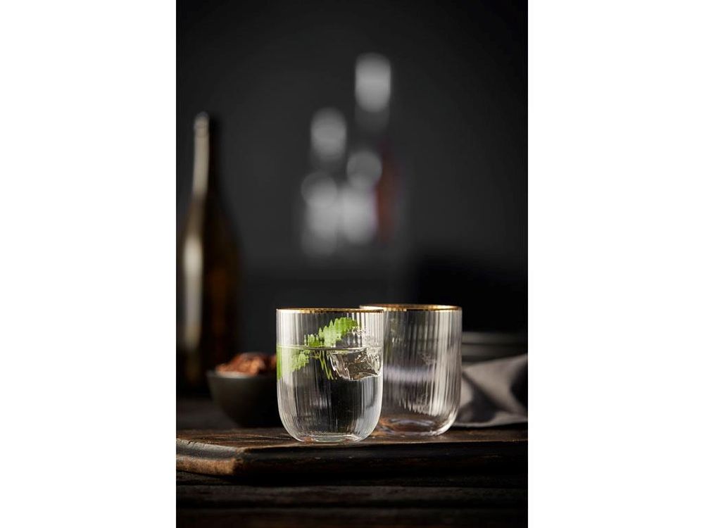 Lyngby Glass Palermo Gold Vannglass 35 cl 4-pk