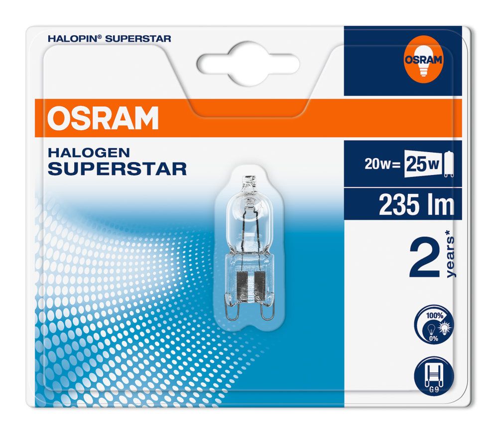 Osram Lyspære Halopin G9 20W Blister