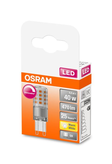 Hovedbilde Osram Lyspære LED Pin G9 40, klar, DIM