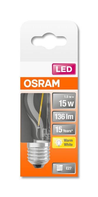 Hovedbilde Osram Lyspære LED P15 E27, klar, Krone