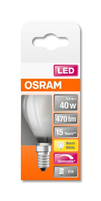 Hovedbilde Osram Lyspære LED P40 E14, matt, DIM, Illum