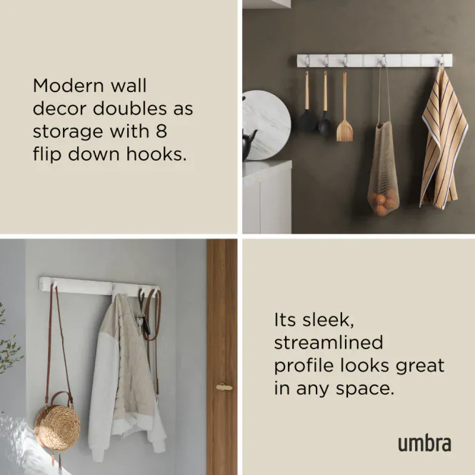 Hovedbilde Umbra Flip 8 Knaggrekke Natur/Nikkel