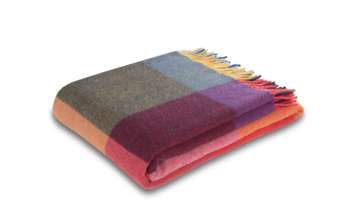 Hovedbilde Biederlack Bright Square Kasjmirpledd 130x170 cm