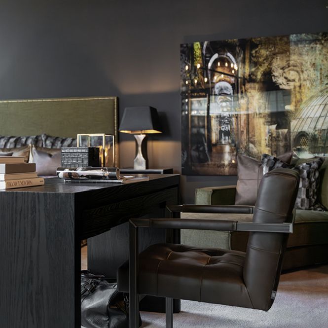 Hovedbilde Artwood Jed Spisestol Skinn Titanic Espresso