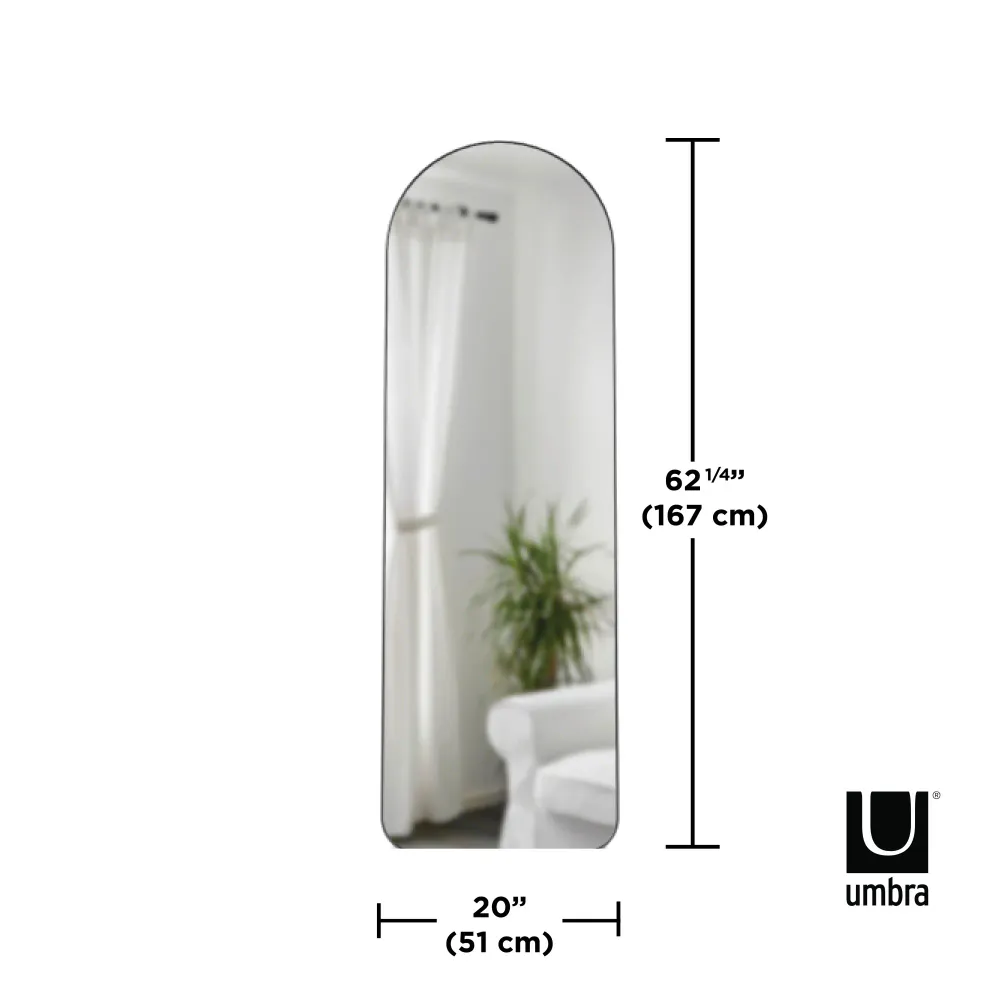 Umbra Hubba Buet gulv/veggspeil metallic titanium