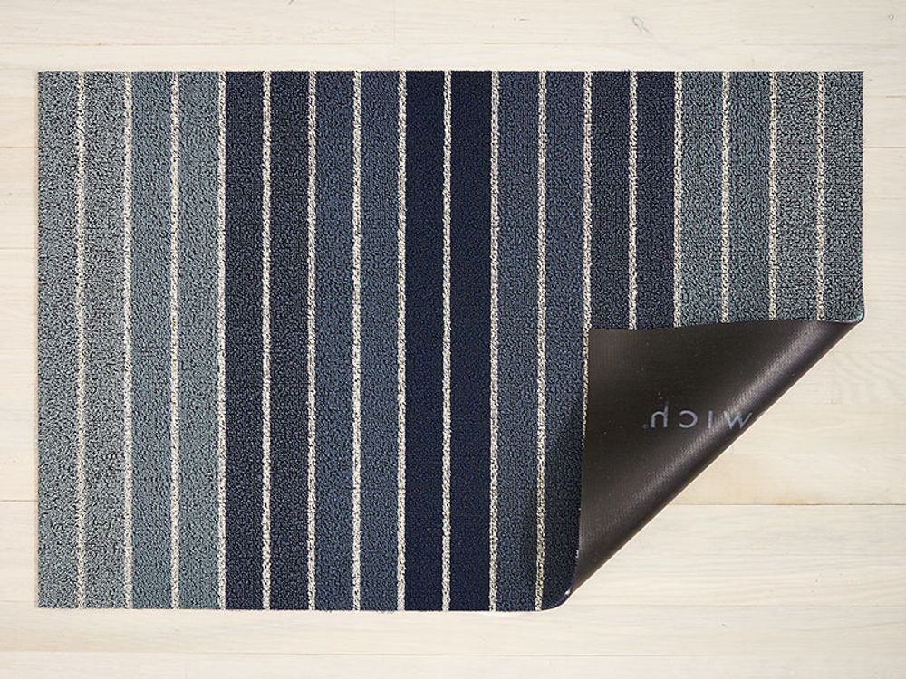 Chilewich Dørmatte Block Stripe Denim