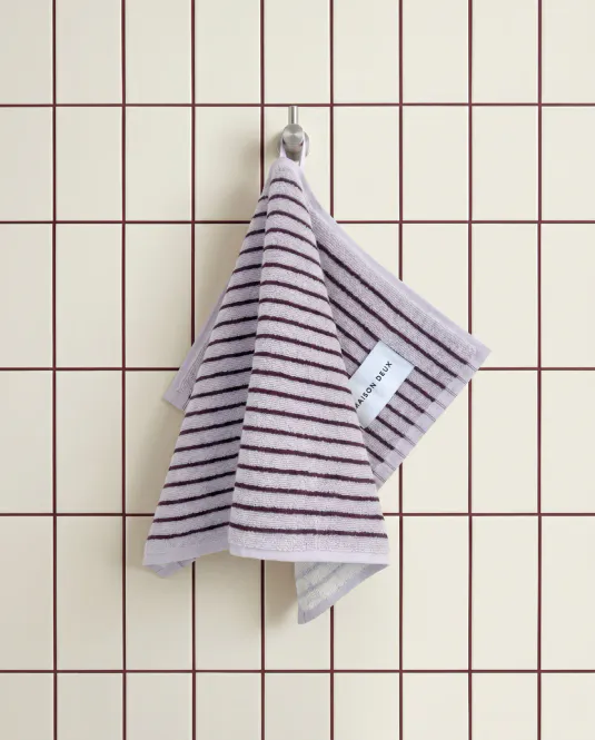 Hovedbilde Maison Deux Dual Stripe Gjestehåndkle Lilac Bordo ...