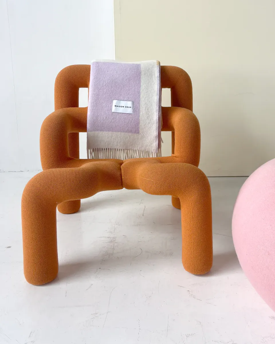 Maison Deux Color Block Pledd Lilla