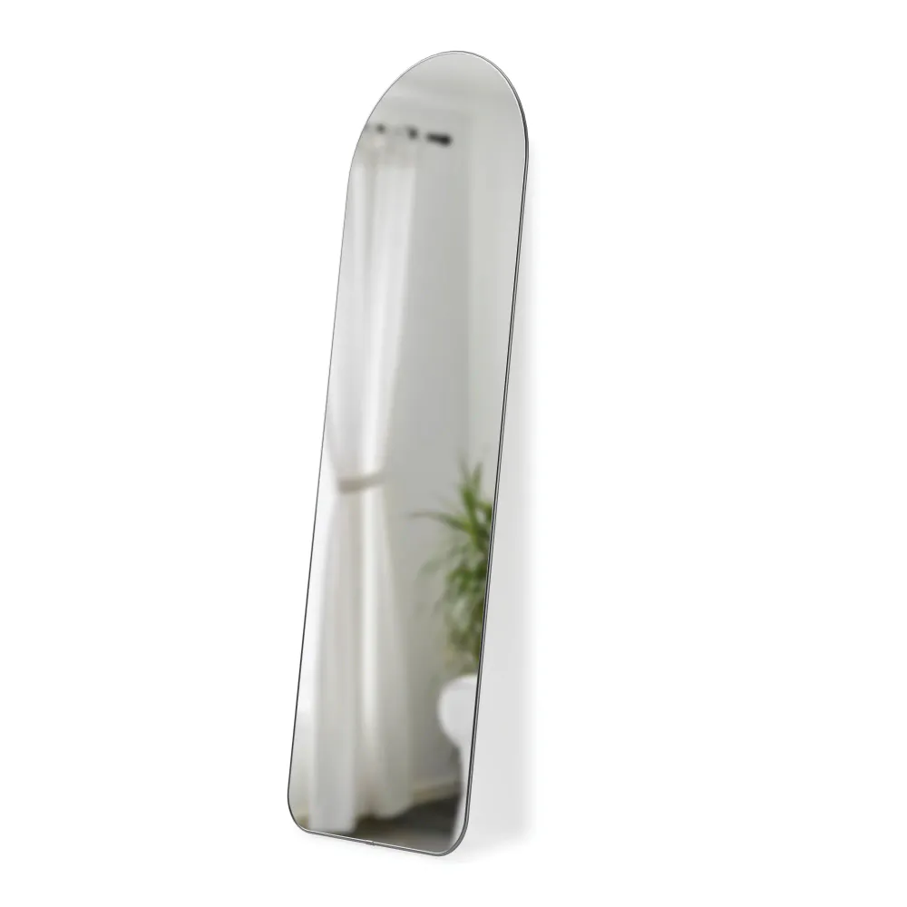 Umbra Hubba Buet gulv/veggspeil metallic titanium
