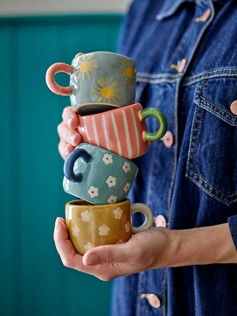 Bloomingville Nini Kopp Blå Blomster 100 ml