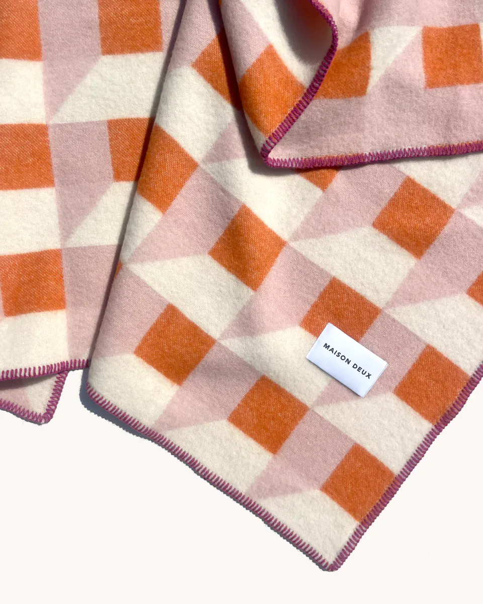 Maison Deux Cubics Pledd Rosa/Orange
