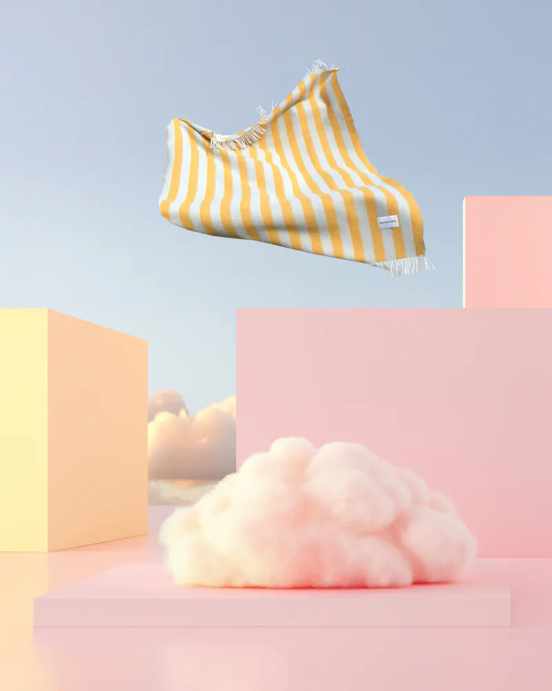 Maison Deux Candy Wrap Pledd Blå/Gul