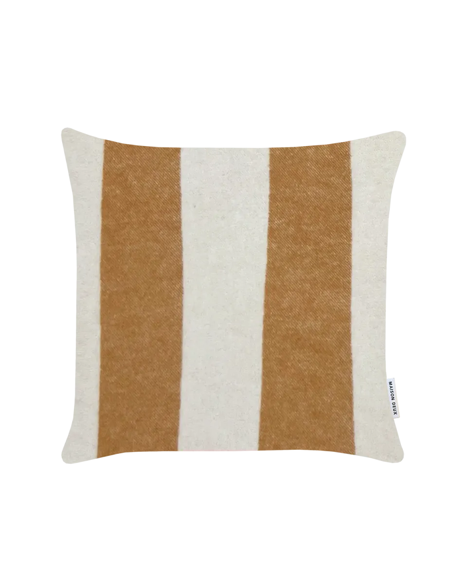 Maison Deux Rough Stripe Putetrekk 50x50 Terracotta/Krem