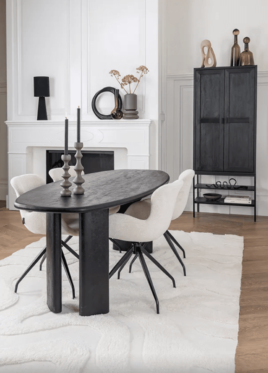 Trend Collection Wisconson Spisebord Sort – 220 x 90 x 76 cm