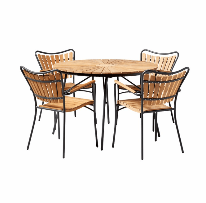Hovedbilde Cinas Ellen Set, Teak og Antracit Aluminium Ø110 ...